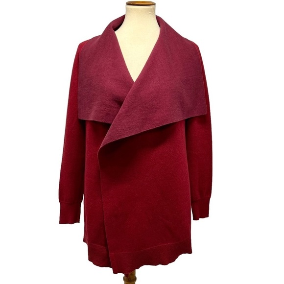 CAbi Cozy Up Maroon Open Front Cardigan Sweater Women’s Medium - Picture 4 of 10